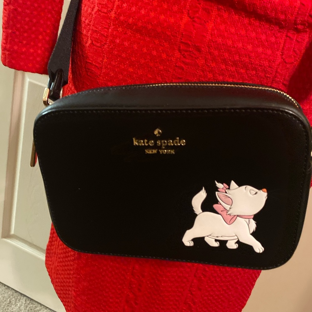 Kate Spade Disney Black crossbody Bag with MARIE from the Aristocats!